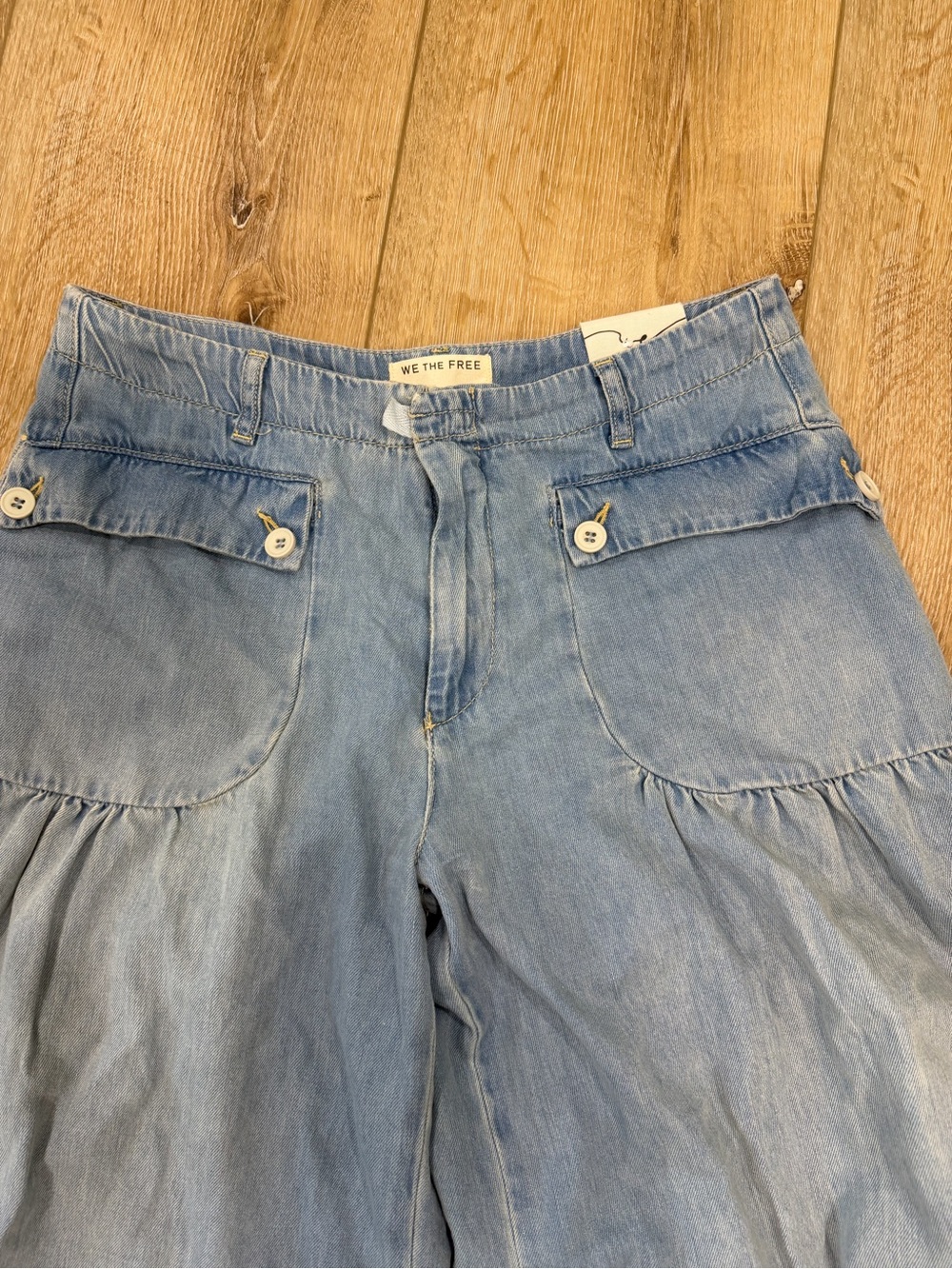 We The Free Light Blue Wide Leg Flare Jeans - Picture 2 of 5